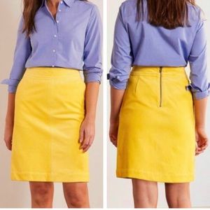 Boden yellow corduroy mini skirt cotton
